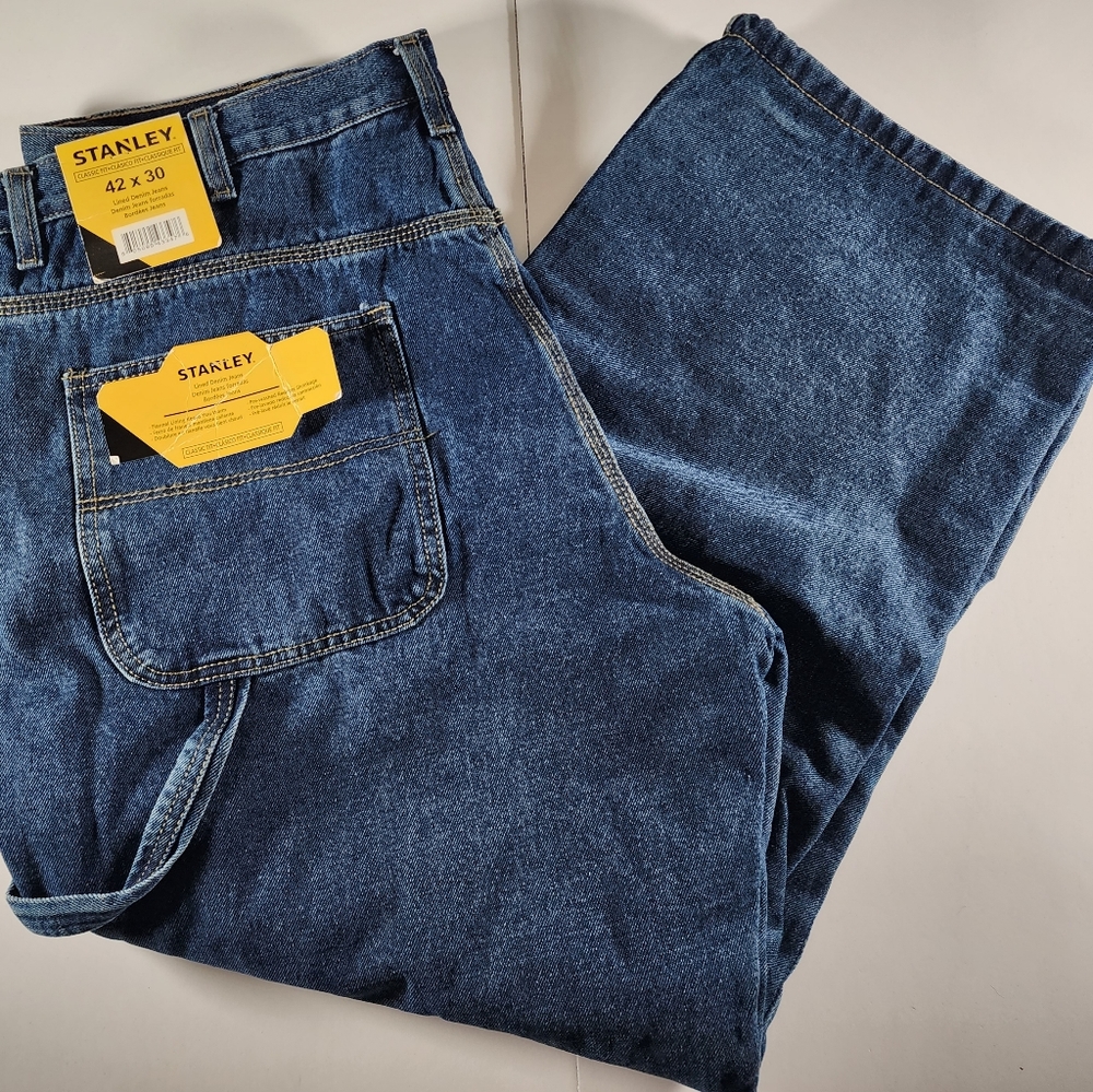 Stanley Lined Denim Jeans Classic Fit 42x30